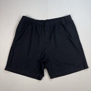 Uniqlo Cotton-Linen 7" Easy Shorts Men's XL Black Pockets Drawstring Resort Camp